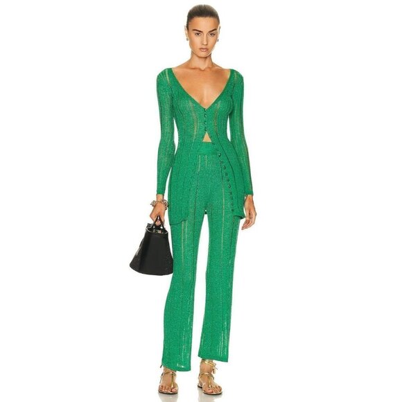 Cult Gaia Savannah Knit Pants in Vine Medium New Womens Knit Trousers - Picture 4 of 16